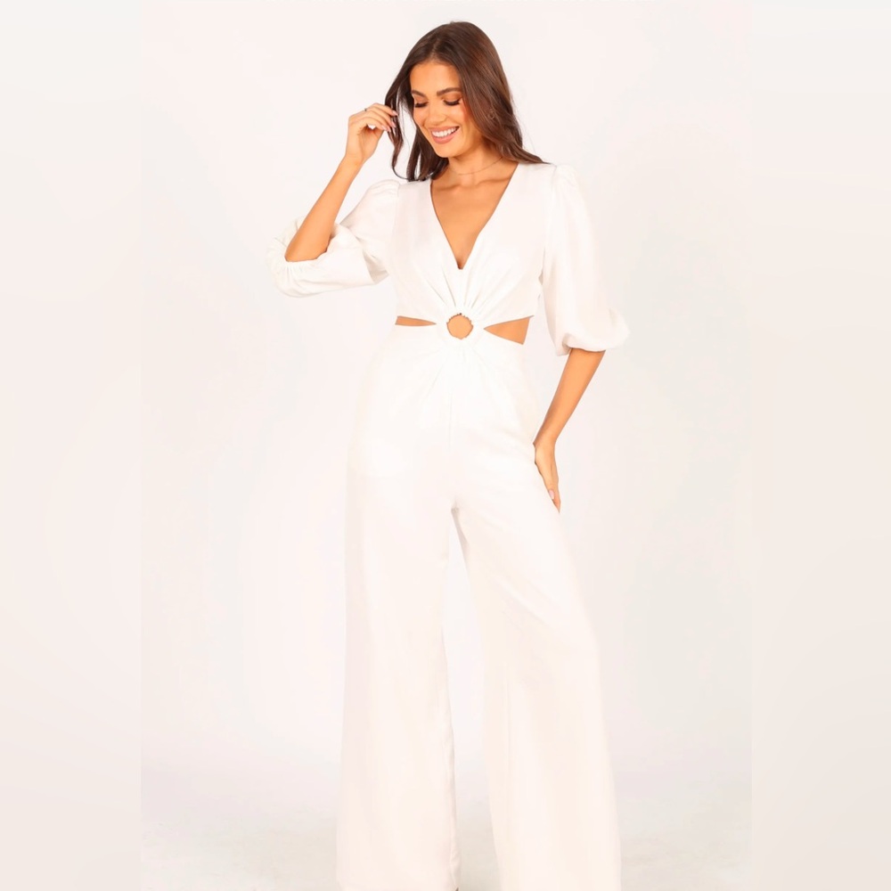 Petal & Pup Sonja White Jumpsuit NWT size L